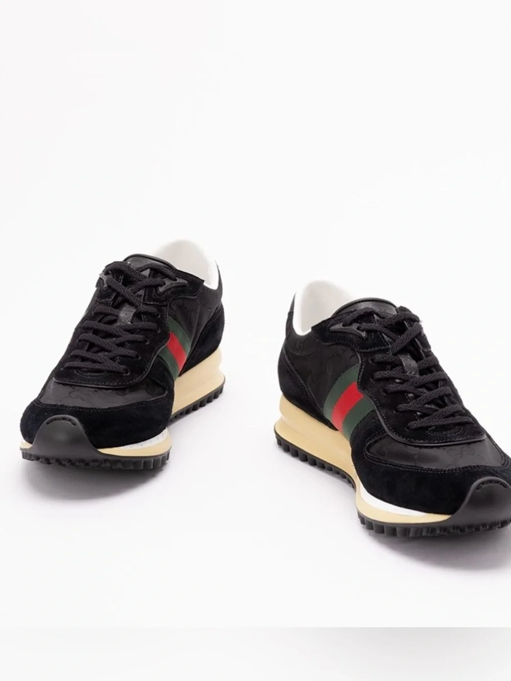 GUCCI Re-Motion Nora Runners web stripe leather sneakers